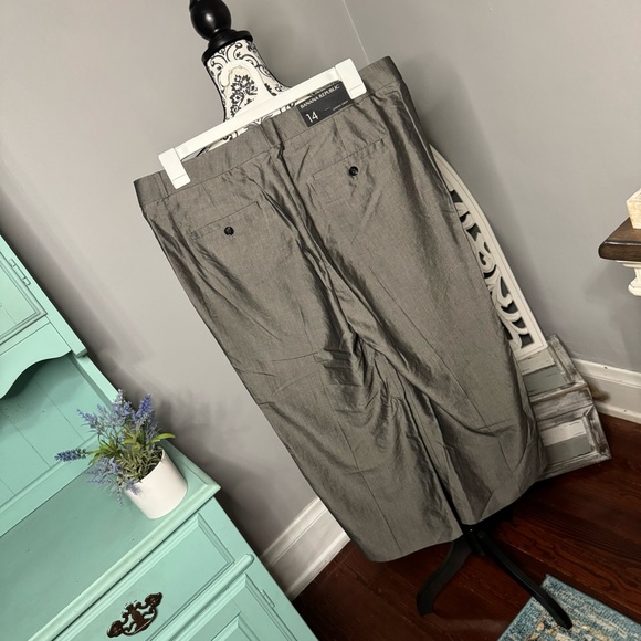 Banana Republic Silk Blend Logan Crop Mid Rise Trouser Pant Size 14 NWT - Picture 6 of 13